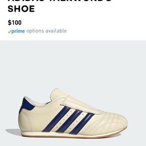 Adidas women's Cream and Navy Athletic Shoe taekwondo